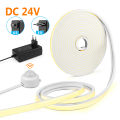 EU/US Power Plug Motion Sensor LED Neon Light Set 24V Human Body Induction Bedroom Aisle Night Lighting 1/2/3/4/5M COB Lamp Luz. 