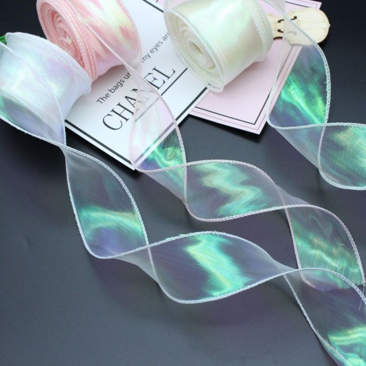 Roll Of Satin Ribbon 40mm 10 yards Flower Bouquet Wrapping Tulle Ribbon ...
