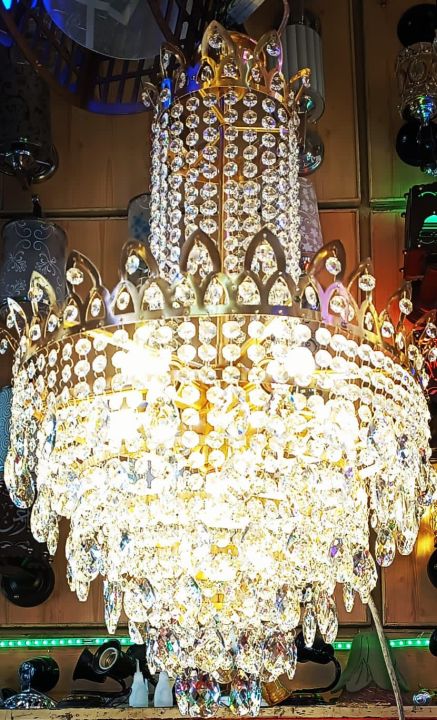 42 inch Length 10 light Big Size Heavy Crystal Stone Fanoos