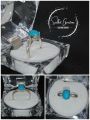 Turquoise stone silver ring 925. 