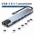 USB C Hub USB Splitter 8 in 1 USB Extender with 4 USB Port 1 USBC Port TF/SD Card Reader Audio Output Compatible for MacBook. 