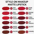 Style On Makeup Matte Non Transfer Lipstick – Waterproof. 