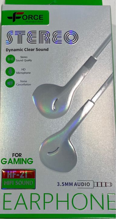 In Ear Phone Headphone Force The Perfect Choice Earphone Dynamic Clear Sounds Stereo Sounds Quality Hd Microphone Noises Cancellation Best For Gaming  HF-21 HiFi Sounds Best For Gaming Lover PUBG right Lift Clear voice In Ear Mobile Headphones