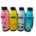 Commando Unbreakable 650ml Kids Cartoon Water Bottle For School & Outdoor Panda Water Bottle Best Water Bottle For Kids Baby Delight Kids Commander Water Bottle With Amazing Fiber Plastic Quality, Beautiful Random Designs & Colors, BPA-Free & Leak-Proof. 