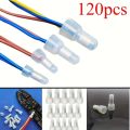 120Pcs Closed End Crimp Cap 22-16 16-14 12-10 AWG Gauge Wire Connector Terminal. 