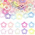 30pcs/lot Colorful Acrylic Star Pendants 30mm Hollow Stars Charms Pendant Loose Spacer Bead For DIY Jewelry Making Keychain. 