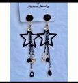 Earrings Black Color Long Chain Drop Earrings For Girls And Women Fashion New Design. 