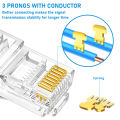 10/20/30/50Pcs Pass Through RJ45 Cat6/Cat5e Connectors Crystal End 8P8C Crimp UTP Standard Ethernet Network Modular Plug.