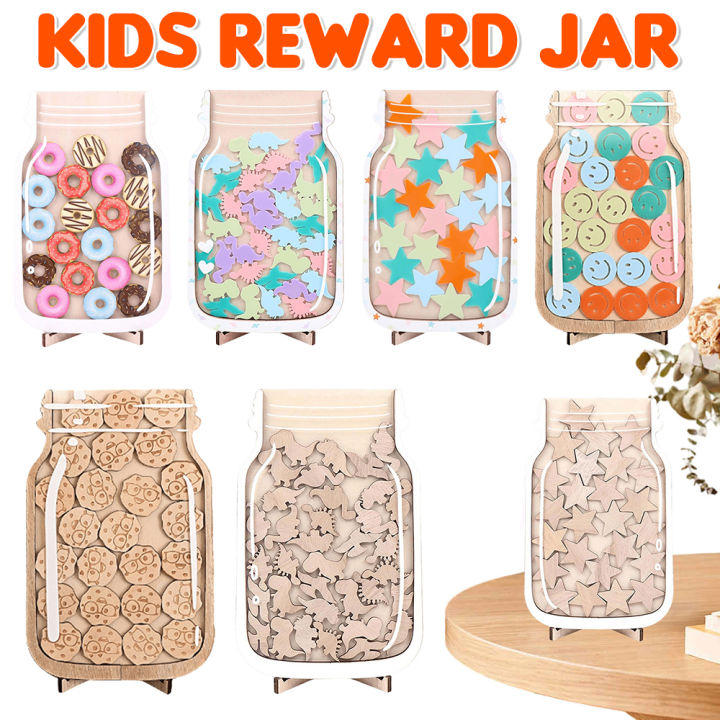 Kids Reward Jar With 25Pcs Tokens Chore Chart Megnetic Classroom Reward ...