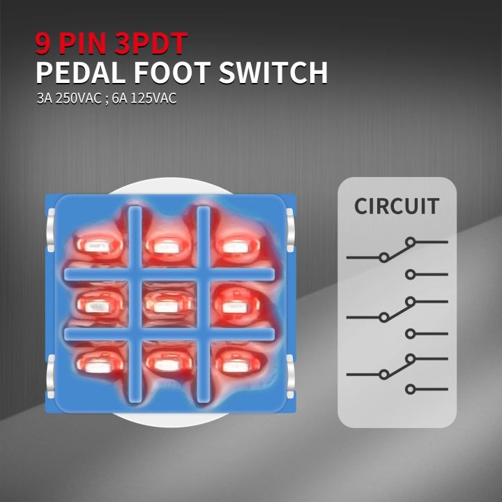 Miwayer%205/10Pcs%203PDT%20Footswitch%20Latching%20Stomp%20Switch-9%20Pin%20True%20Bypass,Heavy%20Duty%20Metal%20for%20Guitar%20Pedal&Amplifier%20Replacement%20-%20Image%203