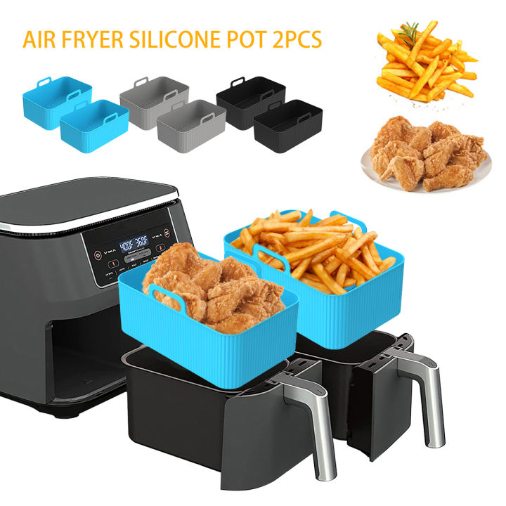 2Pcs%20Air%20Fryer%20Silicone%20Pot%20Air%20Fryer%20Liner%20Heat%20Resistant%20Air%20Fryer%20Silicone%20Basket%20Rectangle%20Baking%20Pan%20for%20Oven%20Microwave%20-%20Image%202