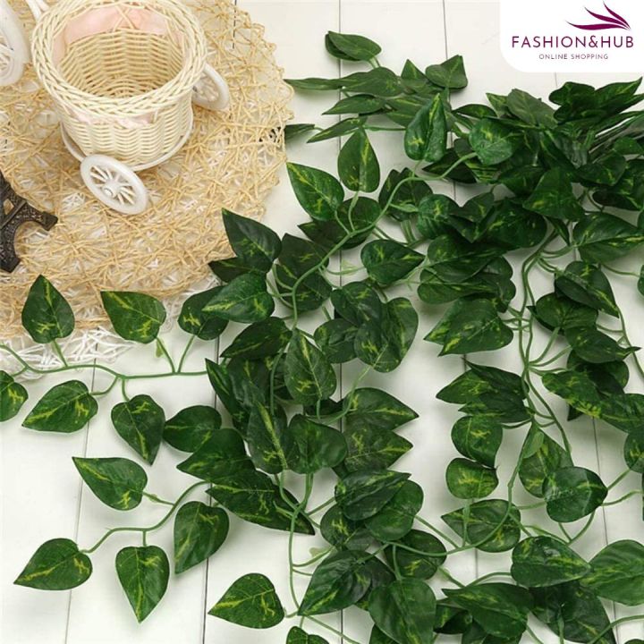 Natural-Looking Artificial Garland Green Leaf Bail: Perfect for Home, Office, Parties, and Weddings - 7 ft to 7.5 ft Length
