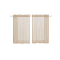 1/2Pcs Waterproof Sheer Short Curtains for Living Room Solid Colour Voile Panels Kitchen Cafe Tulle Window Treatments Rod Pocket. 