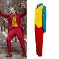 Joker Cosplay Costume Set - Joaquin Phoenix Arthur Fleck Clown Red Dipped Outfit with Green Wig - Personalized Uniform Ensemble.