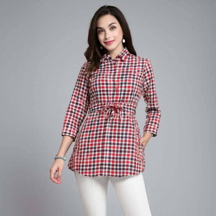 Umaisha Fashion Premium Cotton Shirt Kurti For Women Comfortable Elegant Everyday Casual Wear Outfit