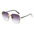 Square Frameless Classic Gradient Women Sunglasses. 