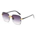 Square Frameless Classic Gradient Women Sunglasses. 