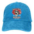 Washed Men's Baseball Cap Skull Dice Rockers Trucker Snapback Caps Dad Hat Rockabilly Rock and Roll Golf Hats. 