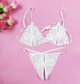 Exotic Hot Bra Panty Bikini Set For Honeymoon Exclusive And Premium Transparent Nighty For Women (White). 