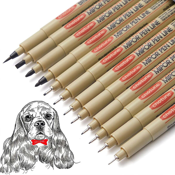 12/9/4Pcs Markers Micro Pen Kawaii Manga Hand-painted Drawing Hook Line Pen Fastdry Waterproof Sketching for Art Sketch Supplies