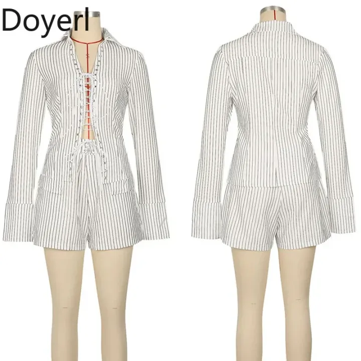 Doyerl%20Striped%20Night%20Club%20Outfits%20Women%20Two%20Piece%20Sets%20%20Y2K%20Lace-up%20Bandage%20Long%20Sleeve%20Shirt%20Top%20and%20Shorts%20Matching%20Sets%20-%20Image%206