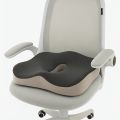 1pc Memory Foam Seat Cushion - 3D Ergonomic Support| Light Green & Grey, Washable Polyester, Car/Office Essentials Home Decor.