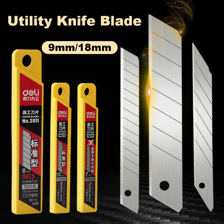 Deli%2030/50/100pcs%20Knife%20Blade%209mm%2018mm%20SK5%20Metal%20Blades%20for%20Home%20School%20Supplies%20Art%20Craft%20Paper%20Box%20Cutting%20Utility%20Knife%20Tool%20-%20Image%203