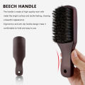 Hair Brush Wood Handle Boar Bristle Beard Comb Styling Detangling Straighten Brown Boar Bristles Massage Comb. 