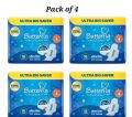 Butterfly Long Ultra Thin XXL Sanitary Pads - Pack of 4 (64 Pads Total) | Ultra Absorbent & Comfortable. 