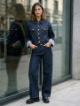 Willshela Women Fashion With Pockets Denim Blue Single Breasted Jackets Vintage Lapel Neck Long Sleeves Female Chic Lady Outfits. 
