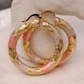 Golden Hoop Earrings Bohemian Style Alloy Earrings Exquisite Women's Daily Casual Earrings.
