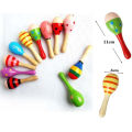 2pcs Colorful Wooden Small Rattles Maracas Beat Baby Educational Toys 0-12 Months Kids Gift for Newborns Funny Dolls. 