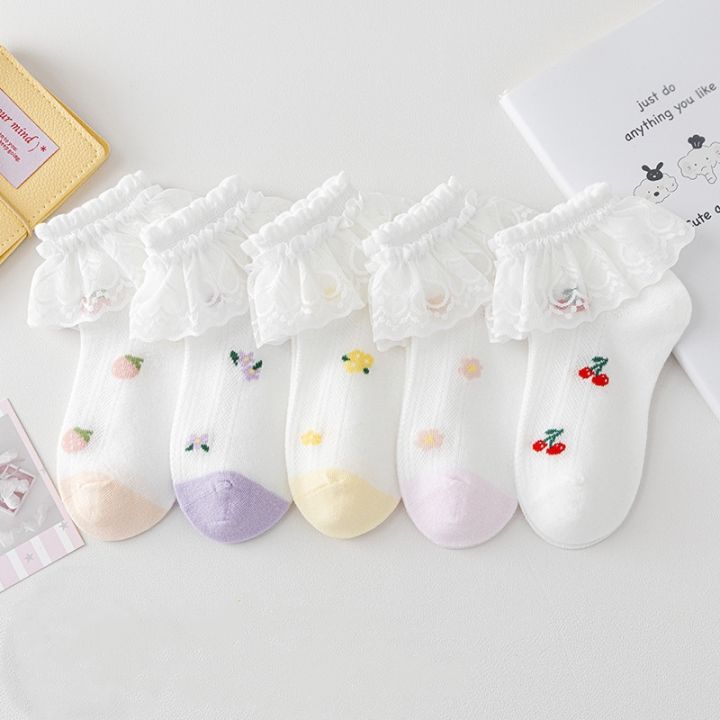 5Pairs/Set%20Children's%20Cotton%20Boneless%20Socks%20Princess%20Lace%20Ruffle%20Mesh%20Breathable%20Socks%20Kids%20Printed%20Dance%20Short%20Sock%201-15%20Years%20-%20Image%207