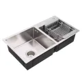 780*550 Luxury hand made double bawl kitchen sink 304 ss. 