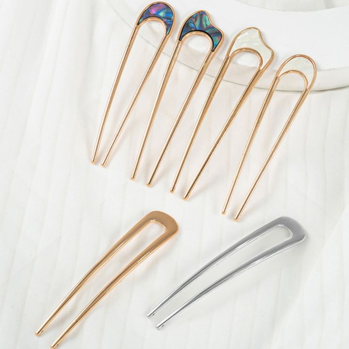 Shell%20Hairpin%20Metal%20U%20Shaped%20Hair%20Pins%20Hair%20Fork%20U%20French%20Hair%20Pin%20Simple%20And%20Fashionable%20Hair%20Accessories%20For%20Women%20-%20Image%204