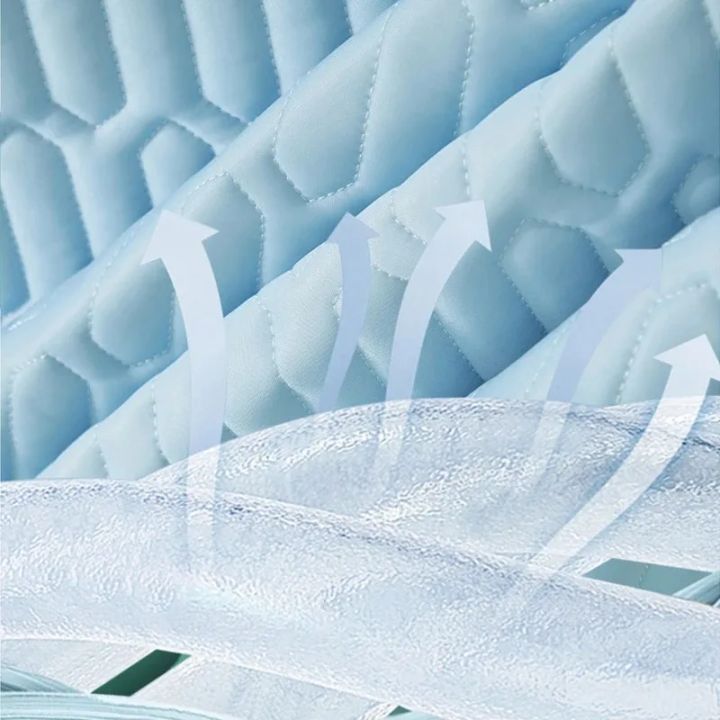 Cool%20Feeling%20Mattress%20Cover%20Single/Double/Queen%20Bed%20Sheet%20Summer%20Cool%20Pad%20Mat%20Elastic%20Band%20Four%20Corners%20Bedspreads%20-%20Image%202