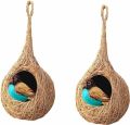  Handmade Fiber Organic Bird Nest, Natural Bird House, Decorative Hanging. 