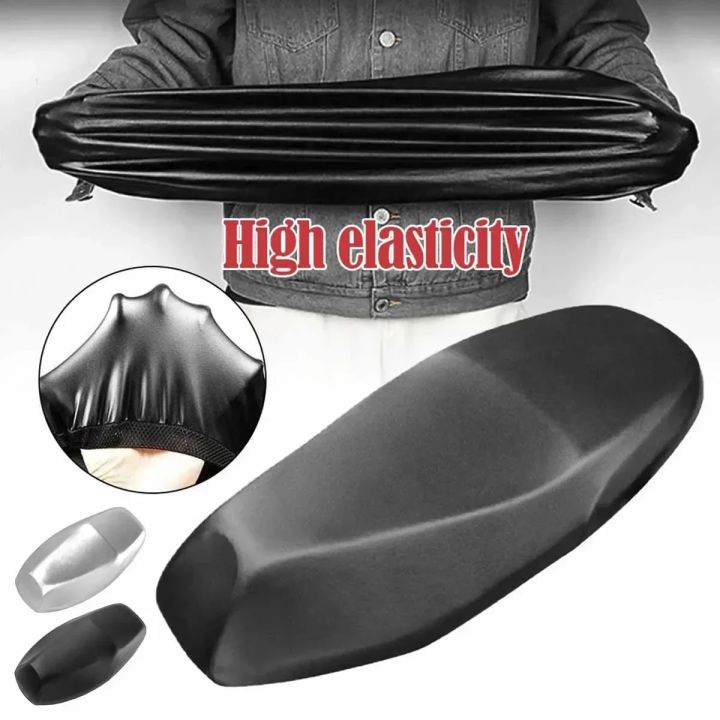 Motorcycle Seat Cover Universal Motorbike Seat Protector Cushion Elastic PU Leather Motorbike Seat Full Cover Waterproof