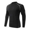 Kitty mall men's long sleeve sports shirt Pro Combat compression shirt reflective logo on sleeve [kanom] Ready to ship]. 