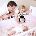 Baby Mirror Toys Multi-Function High Contrast Black and White Baby Toy Infant Soft Mirror Tummy Time Easy to Install Infant Toys. 