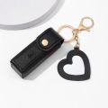 Portable Leather Lipstick Bag Makeup Pouch Lip Balm Bag Keychain Holder Lipsticks Protective Cover With Mirror.
