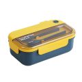 Stackable Bento 1100ML Rectangular Lunch Box with Spoon Fork, Microwaveable Divided Food Meal Storage Container Bento Box for School Office. 