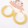 Round Shiny Rhinestone Hoop Earrings for Women | Simple Geometric Austrian Crystal Big Earring Jewelry.