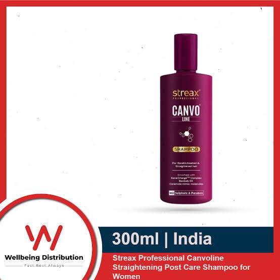 indian product Streax Professional Shampoo 300ml Canvoline Straightening Post Care Shampoo for Women For Keratin Treated And Straightened Hair |