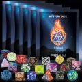 D&D dice set 8/40pcs, including 7/35pcs polyhedral dices and 1/5pcs creative velvet bags,for RPG Role-Playing Game.
