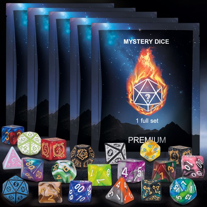 D&D dice set 8/40pcs, including 7/35pcs polyhedral dices and 1/5pcs creative velvet bags,for RPG Role-Playing Game