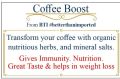 Coffee Boost Coffee Taste Enhancer with sugar free zero calorie sweetners twelve herbs i.e Green & Black Cardomon, Ginger, Cinnamon, Clove, Black Pepper, Cinomon, Misri, Mulathi, Jaiphal, Soonf, Tulsi, Pink Himalayan Salt, Stevia Erythrotol Monk Fruit. 