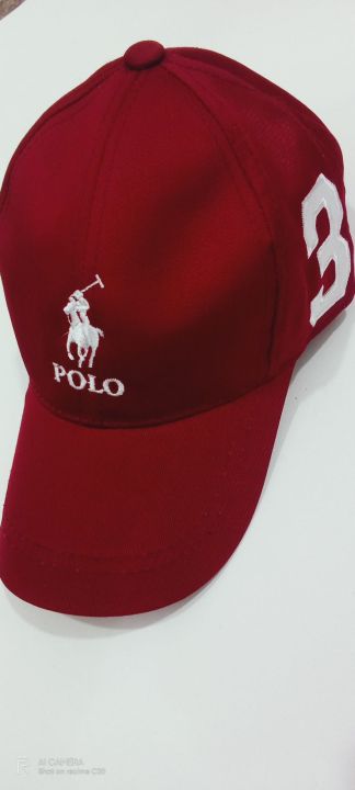 Quality polo logo meroon colour ajestable cap