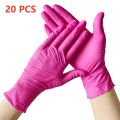 Fuchsia Nitrile Disposable Gloves 20/100PCS 3-mil Powder & Latex Free Household Cleaning Gloves for Cooking Kitchen Esthetician. 