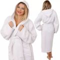 LADIES HOODED BATHROBE 100% COTTON PRESENT WOMENS GIFT DRESSING GOWN. 